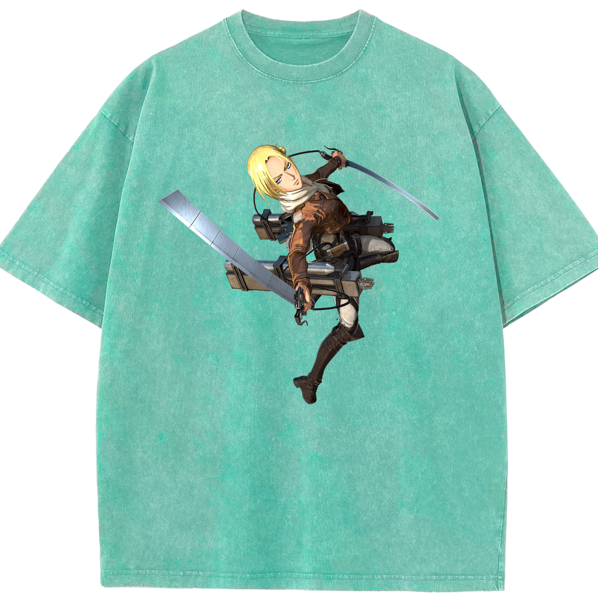 （画像用） 進撃の巨人 アニ・レオンハート Attack on Titan Annie Leonhart 綿100% ヴィンテージ風 半袖Tシャツ（フロントプリント）